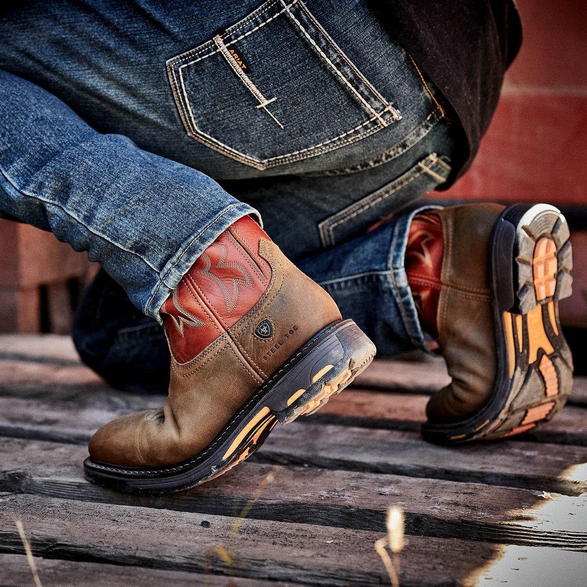 Ariat WorkHog Wide Square Toe Steel Toe Work Boot Discount