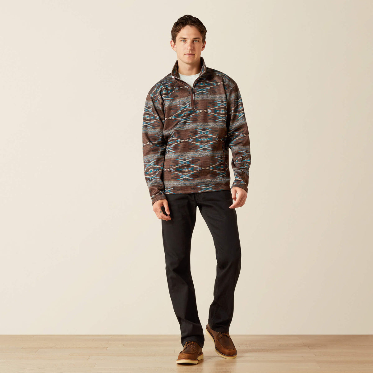Ariat Caldwell Logo 1/4 Zip Sweater On Sale